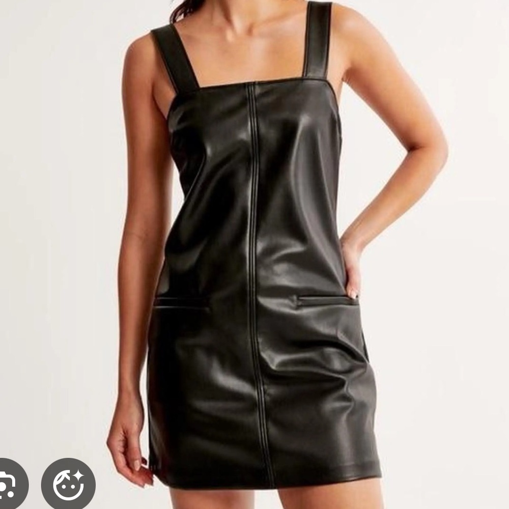 Abercrombie & Fitch Vegan Leather Shift Mini Dress